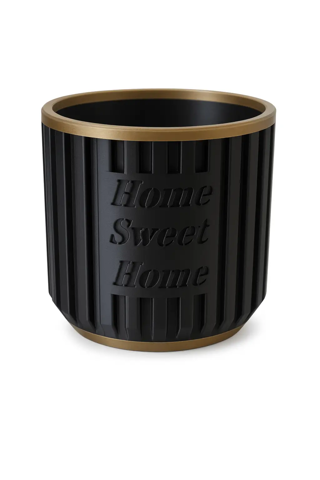 3D Nyomtatott Kaspó – „Home Sweet Home”, Fekete–Arany