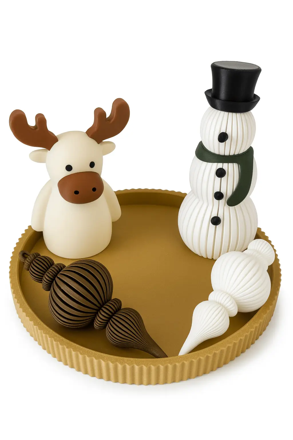 3D Nyomtatott Karácsonyi Dekor Szett – Hóember, Szarvas és Díszek