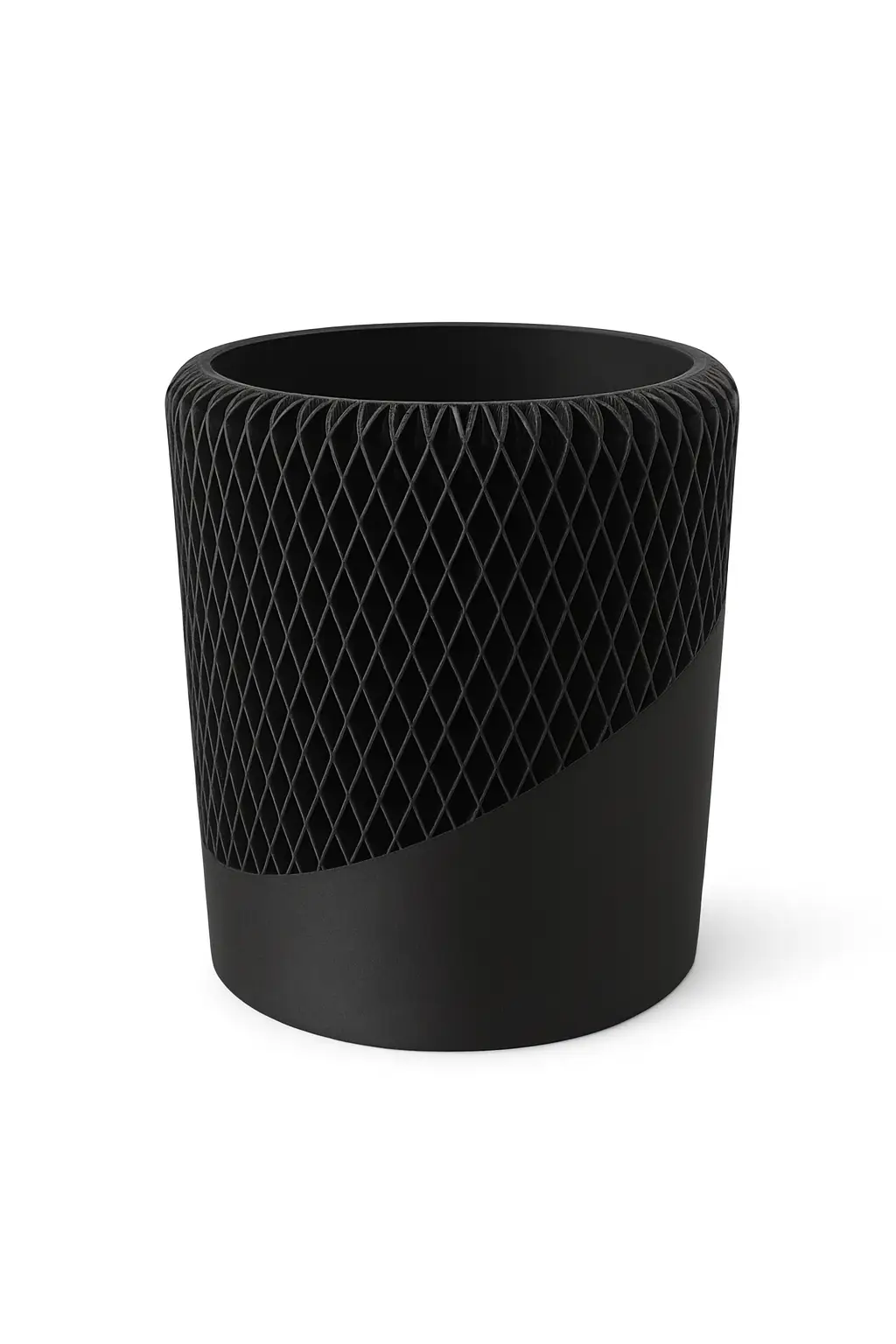 3D Nyomtatott Ceruzatartó – Fekete, Modern Geometrikus Design