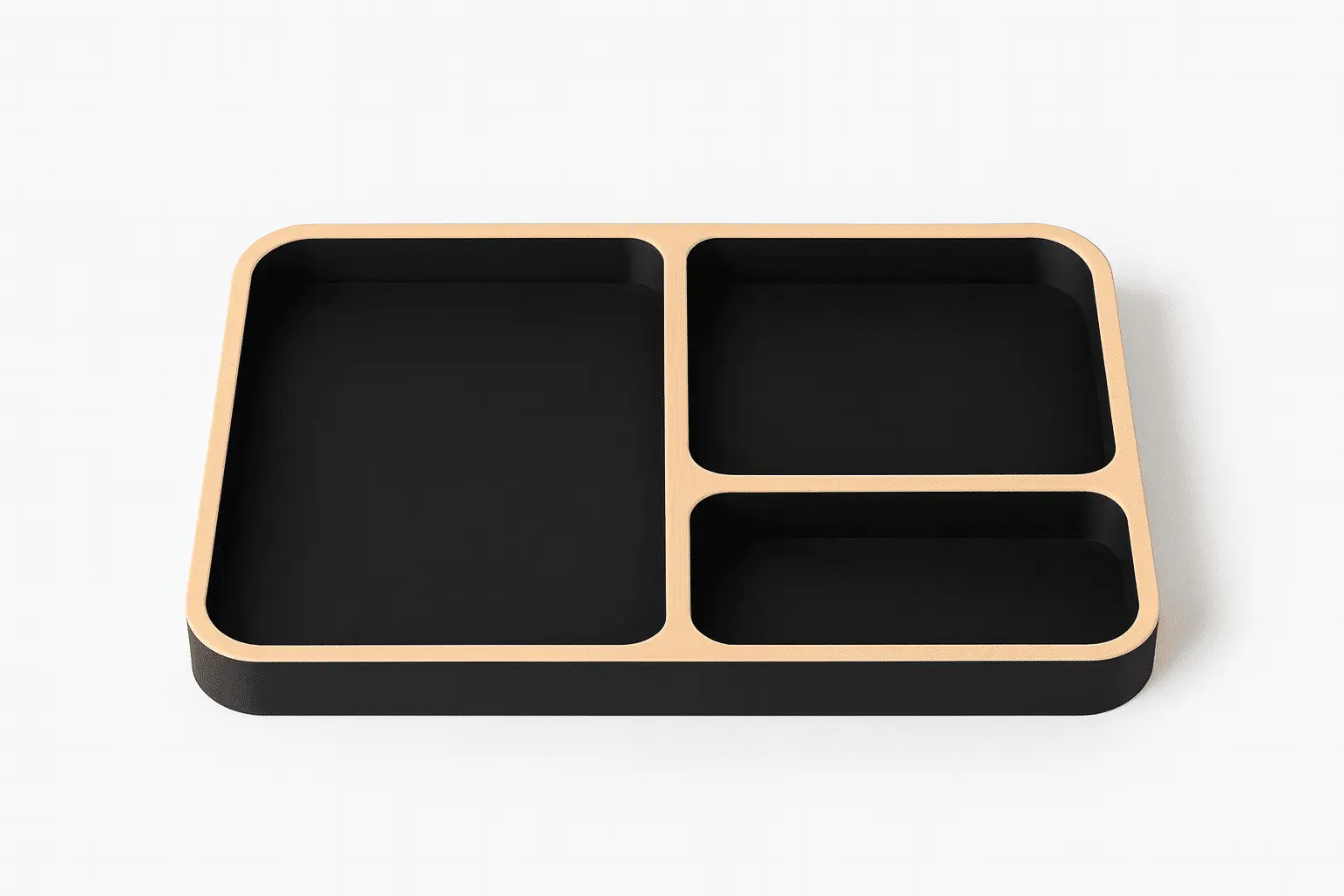 3D Nyomtatott Asztali Rendszerező – Fekete és Bézs, Minimalista Design