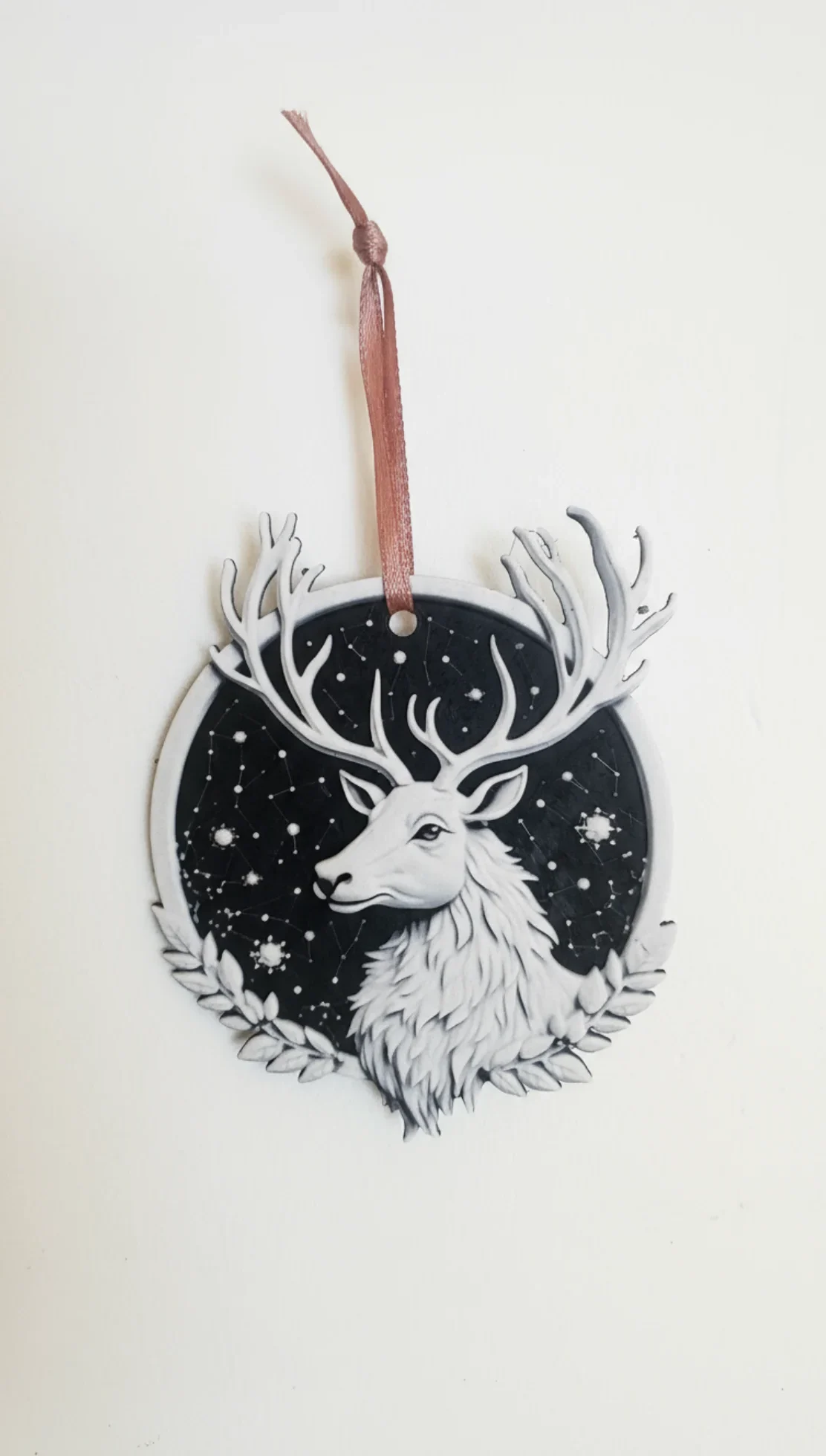 Mesés, téli hangulatú 3D nyomtatott karácsonyfadísz – Éjféli Szarvas