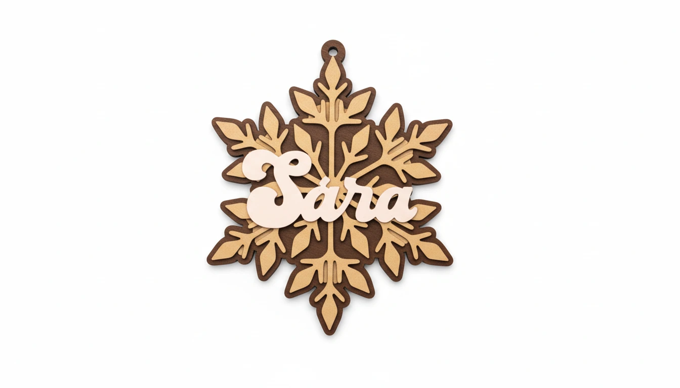Egyedi névre szóló hópehely karácsonyfadísz – személyes varázs az ünnepekre
