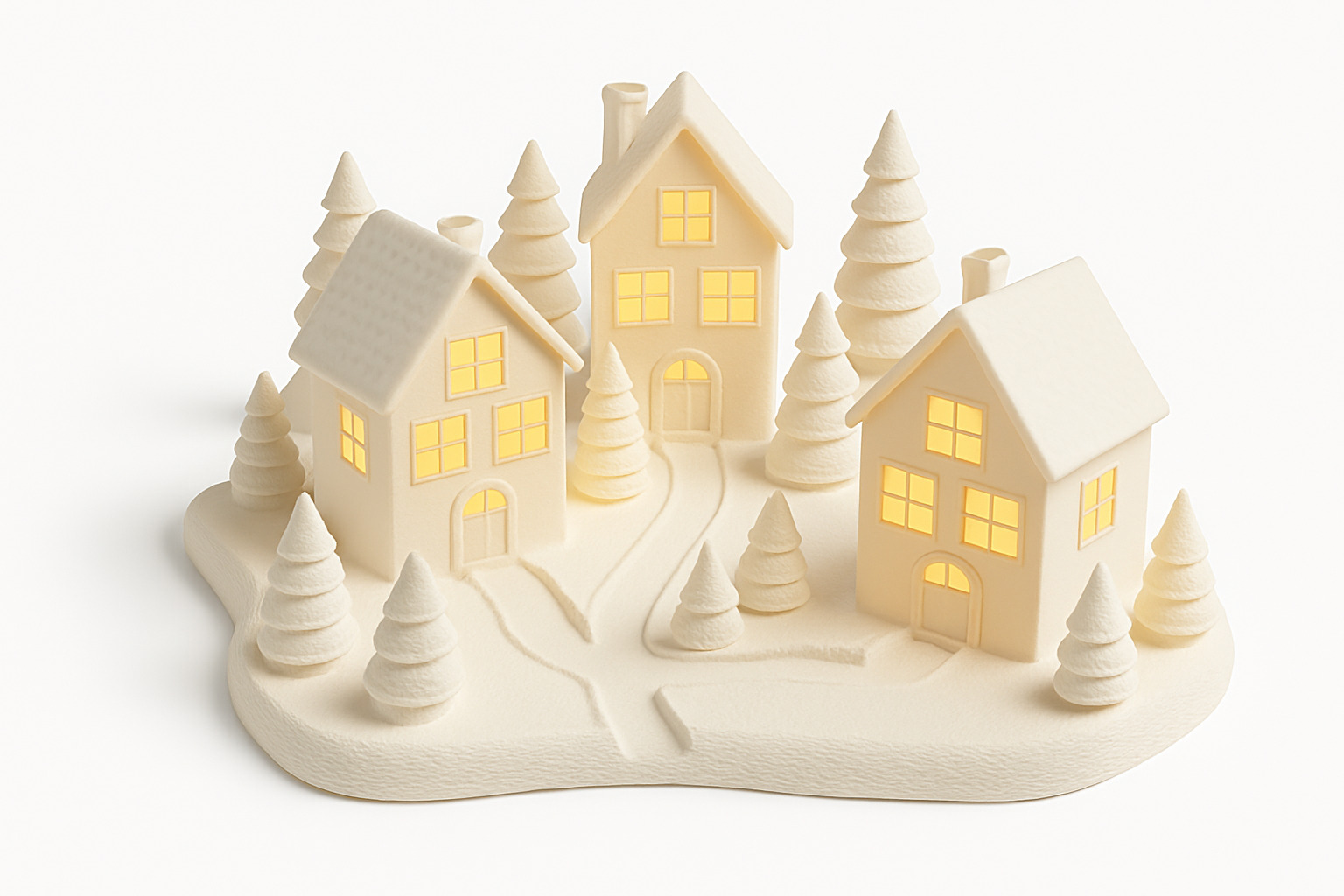 Karácsonyi Falu LED-fénnyel – Meghitt Ünnepi Dekoráció