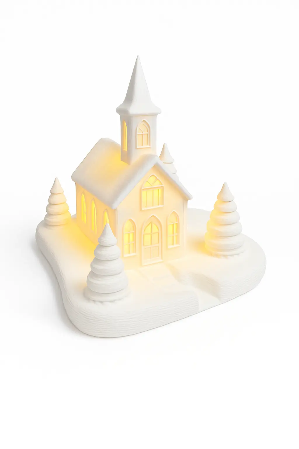 Téli Templom Dekoráció LED-fénnyel – Meghitt Ünnepi Hangulat