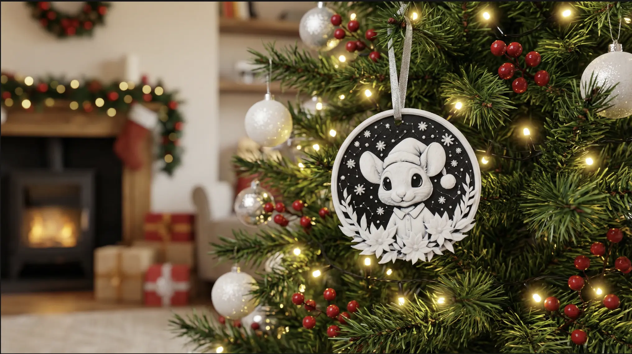 🐭✨ Bájos karácsonyi egérke dísz – a fa legcukibb éke ✨🐭