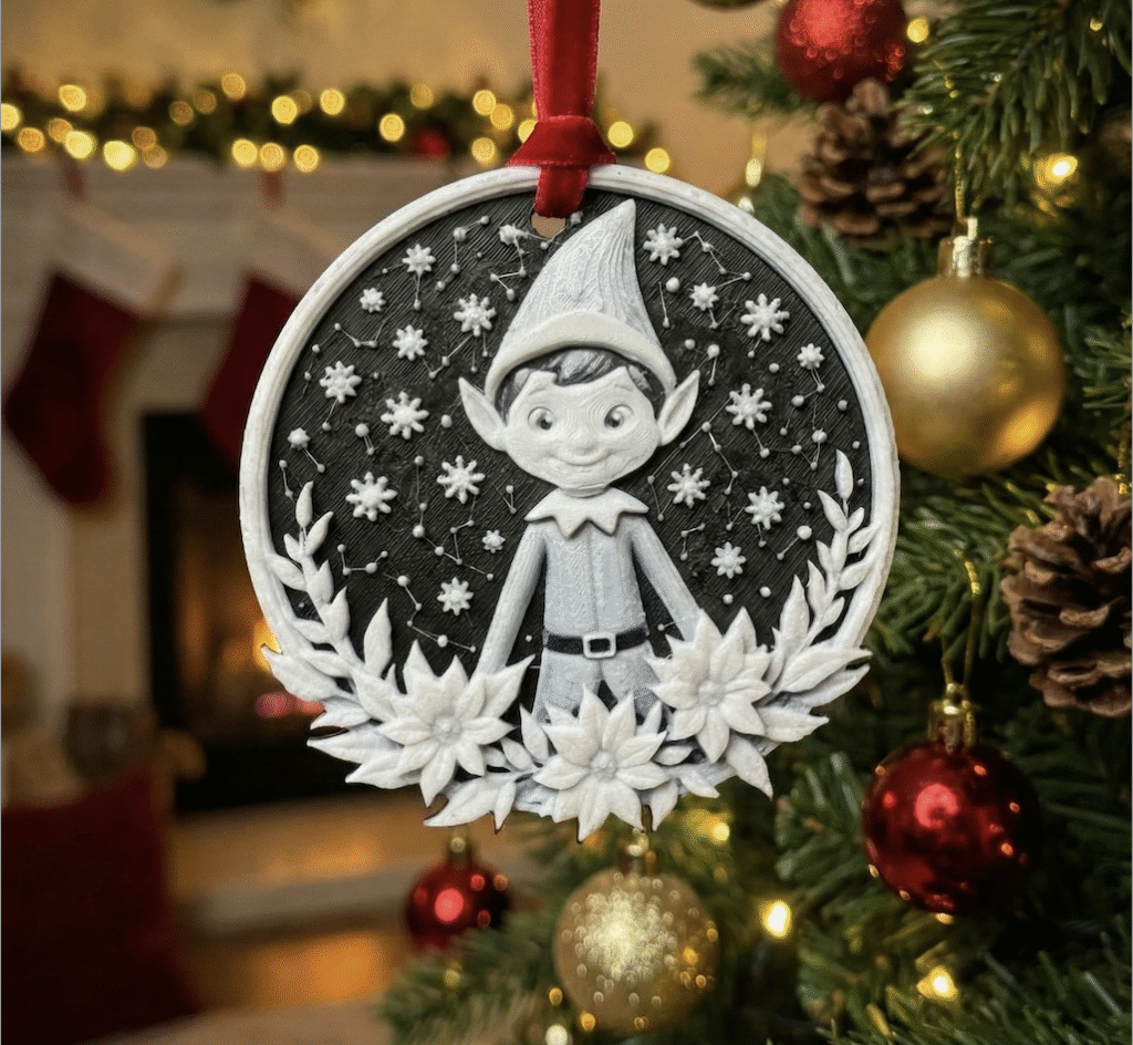 🎄 Téli Manó – 3D nyomtatott karácsonyfadísz