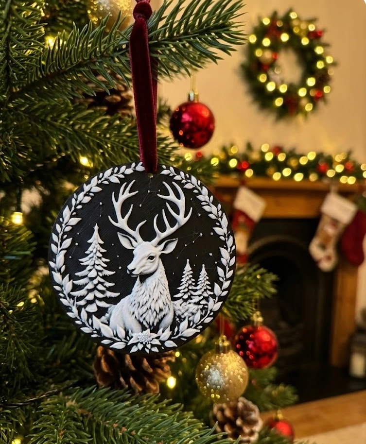 🎄✨ Varázslatos szarvas karácsonyfadísz –  3D nyomtatással ✨🦌