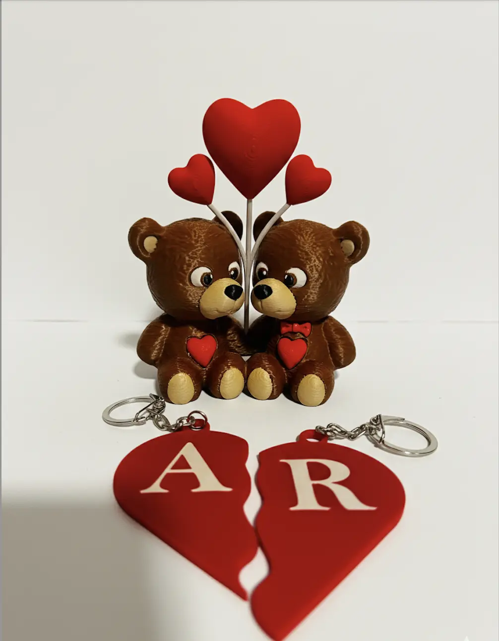 🐻❤️ Valentin-napi szerelmes macipár monogramos kulcstartóval ❤️🐻