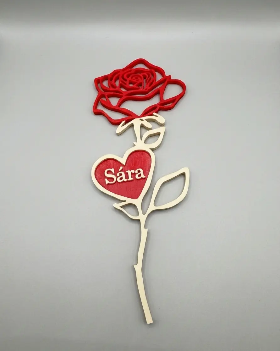 ❤️🌹 Egyedi névre szóló 3D nyomtatott rózsa – Valentin-napra 🌹❤️