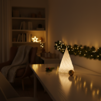 Pikkelyes fenyő lámpás – 3D nyomtatott adventi dekoráció
