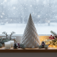 Pikkelyes fenyő lámpás – 3D nyomtatott adventi dekoráció