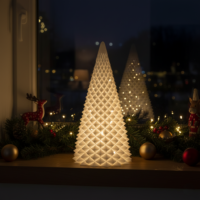 Rombuszmintás fenyő lámpás – 3D nyomtatott adventi dekoráció