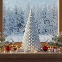 Rombuszmintás fenyő lámpás – 3D nyomtatott adventi dekoráció