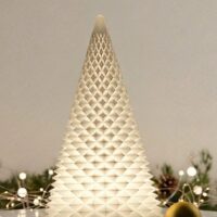 Rombuszmintás fenyő lámpás – 3D nyomtatott adventi dekoráció