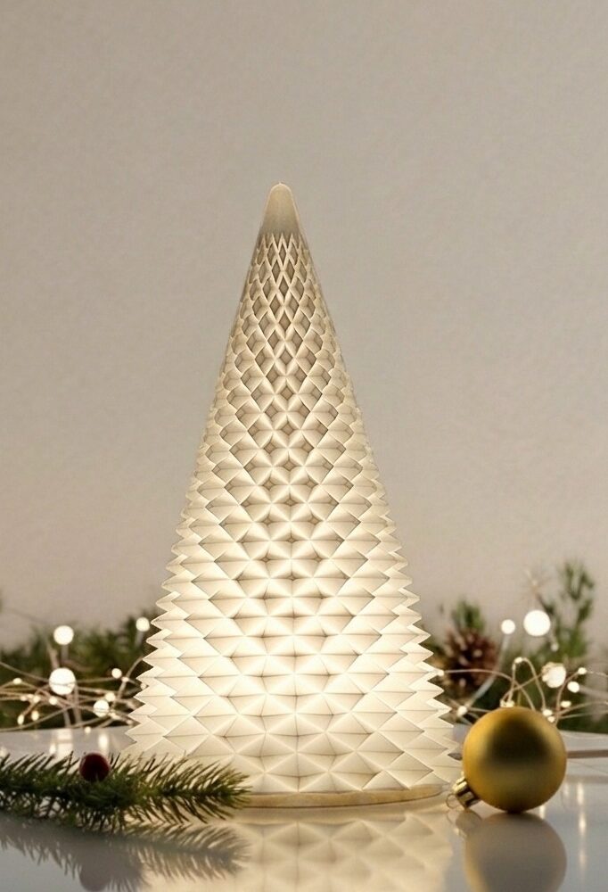 Rombuszmintás fenyő lámpás – 3D nyomtatott adventi dekoráció